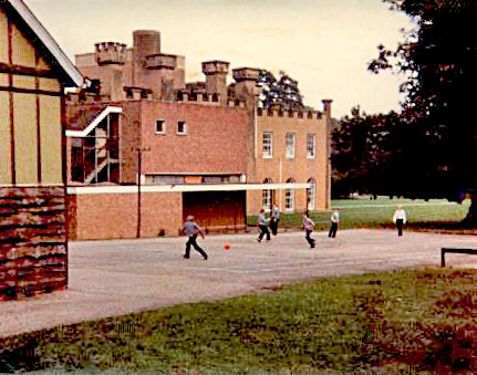 In front of the squash court